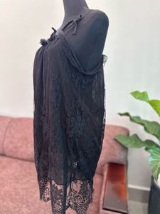 Elegant Black Lace Slip loss fit  Dress
