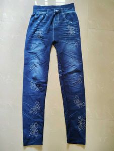 Rhinestone Jeans Print