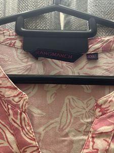 Rangmanch Pink Floral Print Kurta