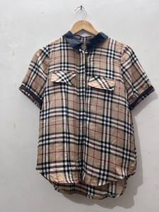 Burberry Print Classic Plaid Short Sleeve Shirt
