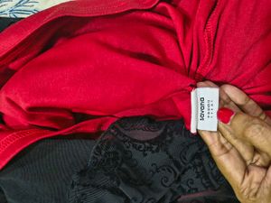 Elegant Black &amp; Red Lace Dress