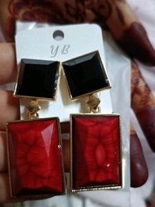 Red Black Earings