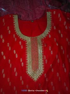 Red Printed Kurta Set♥️👽
