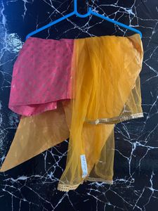Peach Kurta Dhoti Set with Dupatta 4-5 years
