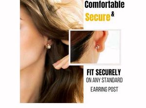 50 pce Earring Backs - Clear &amp; Gold
