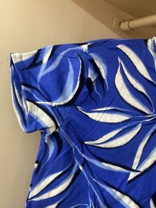 Blue Tropical Print Top