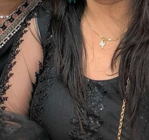 Elegant Black Sequined Saree