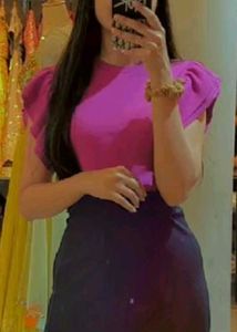 Cute Pink Ruffled Sleeve Top