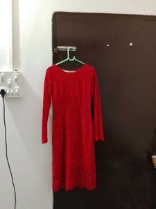 Elegant Red Lace Dress