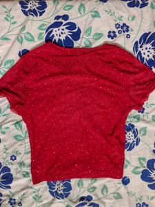 Cutesy Red Mesh Top 🎀✨