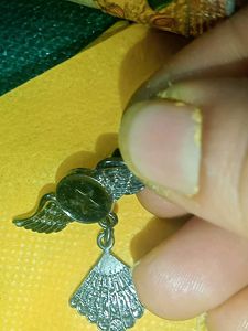 Vintage Wing &amp; Fan Charm Brooch