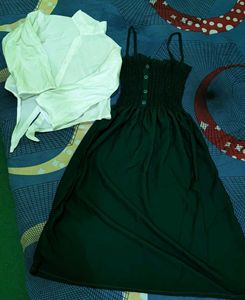 Green Sundress with White Cover-Up