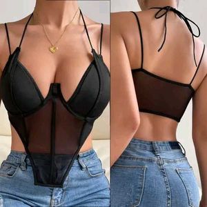 Sheer Mesh Corset Top