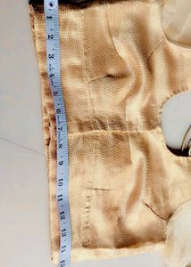 ✨ Brand New Elegant Gold Blouse with Net Sleeves