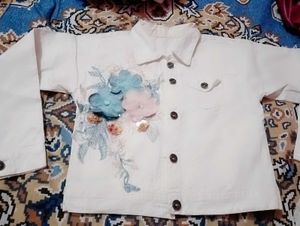 White Embroidered jacket for Women