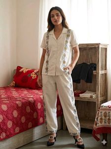 Embroidered Cotton Kurta Set