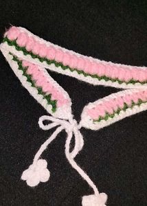 tulip hair band crochet🧶