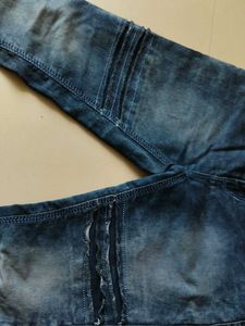 Distressed Blue Denim Skinny Jeans
