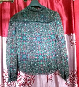 Chic Geometric Print Blouse