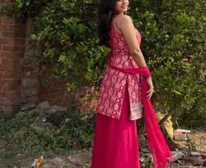 Vibrant  Pink Kurta Set with Dupatta