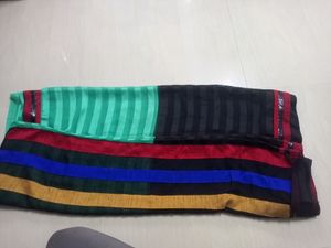 Heavy Black Multi Colour Sequence Border Design Sa