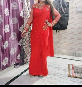 Heavy Work Ready To Wear Saree