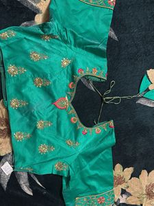 Embellished Teal Lehenga Skirt