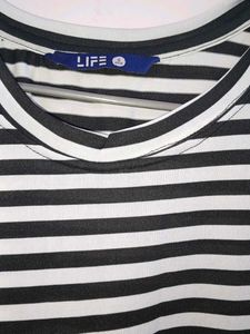 Bought in mall Striped T-Shirt Denim Dress