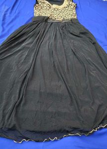 Elegant Black Ethnic Gown with Gold Embellishment