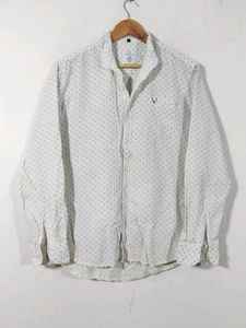 Solly White Printed Casual Shirt (Men)