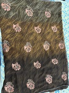 Elegant Light weight Brown Embroidered Saree