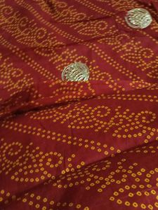 Vibrant Yellow &amp; Maroon Saree