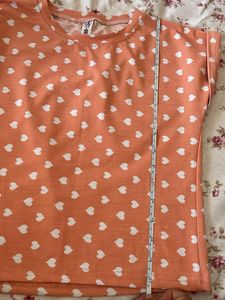 Peach Heart Print crop top