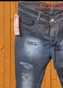 Men's Distressed Dark Wash Jeans Size 32
