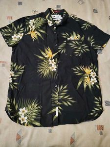Tropical Floral Black Shirt👔