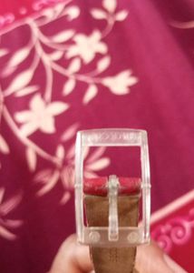 Swatch Original Red Transparent Back Women's Watch