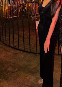 Elegant Black Velvet Jumpsuit shimmer