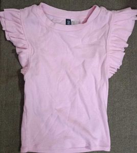 Cute Pink Ruffle Sleeve Top