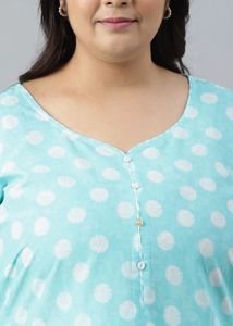 Stylish Blue &amp; White Kurta
