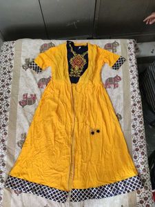 Yellow Embroidered Kurta