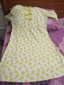 Lemon Print A line dress