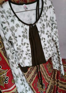 Floral Print Shrug with Tank Top