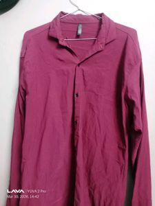Men's Maroon Casual Shirt
