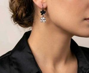 Elegant Crystal Flower Drop Earrings