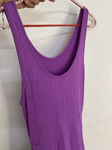 Purple Fit &amp; Flare Tank Dress