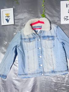 Denim Jacket with Sherpa Collar