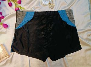 Stylish Black &amp; Blue Athletic Shorts