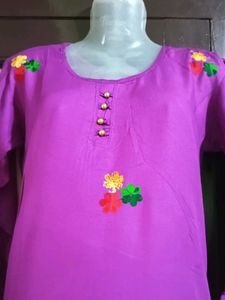 Purple Embroidered Tunic