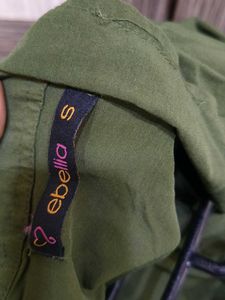 Olive Green Open Front Jacket