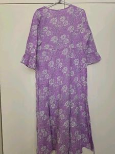 lavender floral A line kurta